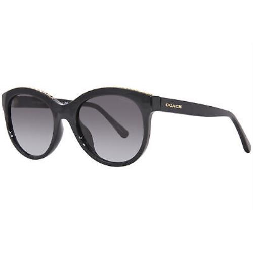 Coach L1149 HC8297U 50028G Sunglasses Women`s Solid Black/gold/grey 52mm