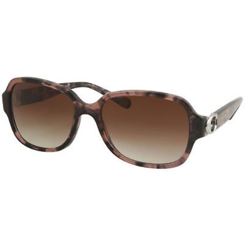 Coach HC8241 557713 Sunglasses Women`s Pink Tortoise/brown Gradient Lens 57mm