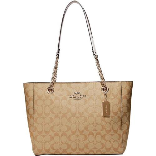 Coach Cammie Chain Tote Light Khaki Chalk