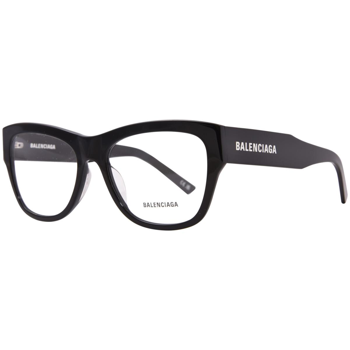 Balenciaga BB0309O 001 Eyeglasses Frame Full Rim Black Square Shape 54mm