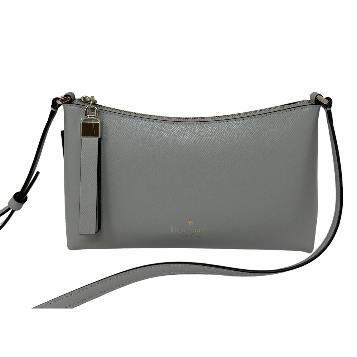 Kate Spade Saffiano Leather Sadie Platinum Grey Crossbody Bag KE594