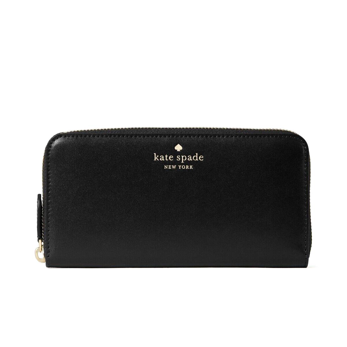 New Kate Spade Schuyler Large Continental Wallet Saffiano Black