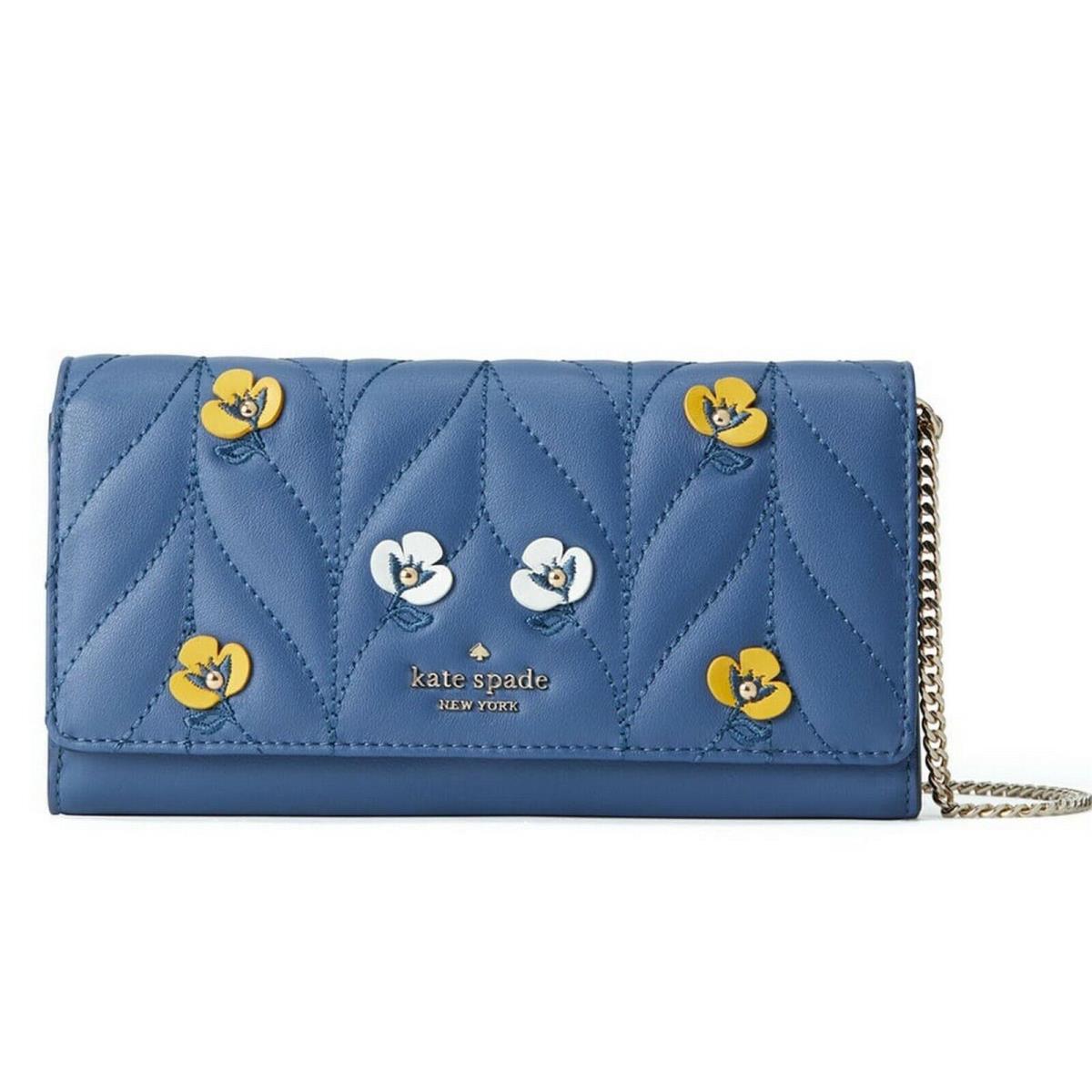 Kate Spade Floral Leather Crossbody Bag Blue