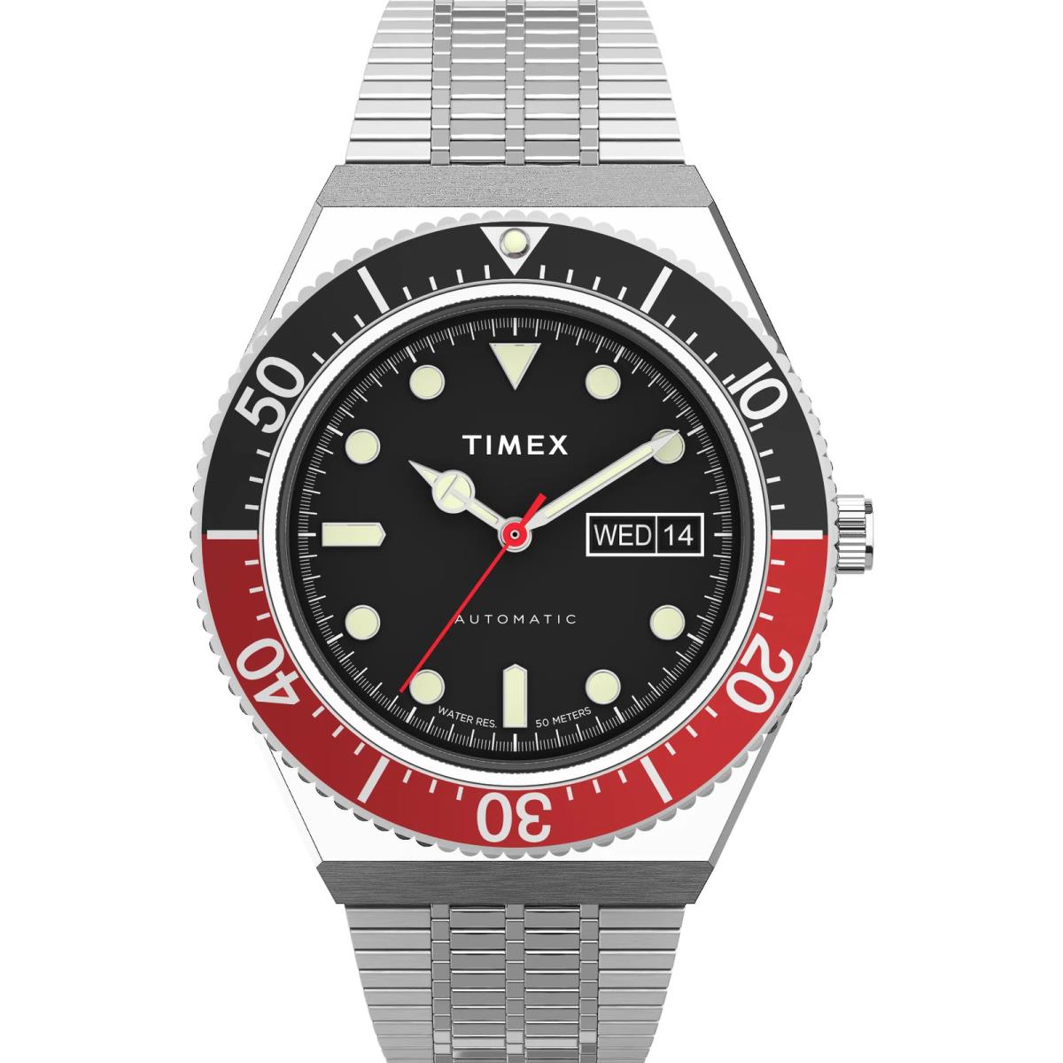 Timex M79 Automatic Coke Black Red SS Watch