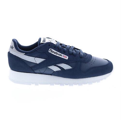 Reebok Classic Leather Mens Blue Suede Lace Up Lifestyle Sneakers Shoes - Blue