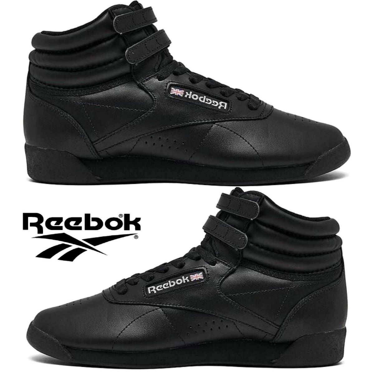 Reebok Freestyle HI Women`s Sneakers Sport Workout Casual Shoes Black - Black, Manufacturer: Black