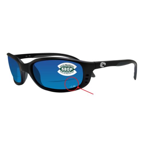 Costa Del Mar Brine Matte Black Frame Blue C-mate 2.00 Mirror Polarized Lens