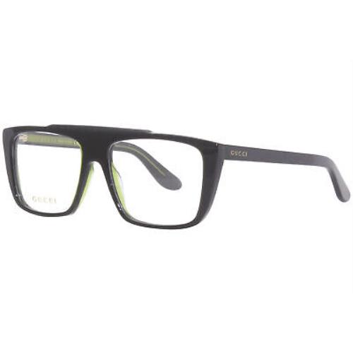 Gucci GG1040O 003 Eyeglasses Frame Men`s Black/green Full Rim Square 56mm