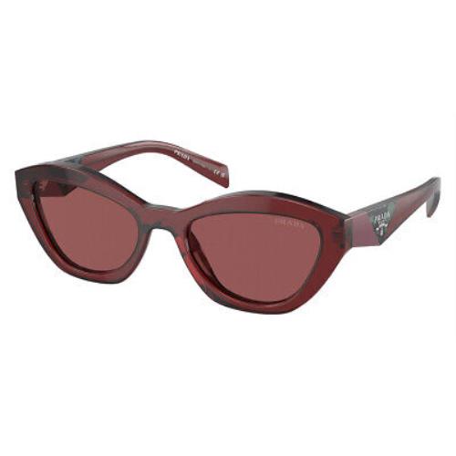 Prada PR Sunglasses Red Transparent/red / Dark Violet 52mm