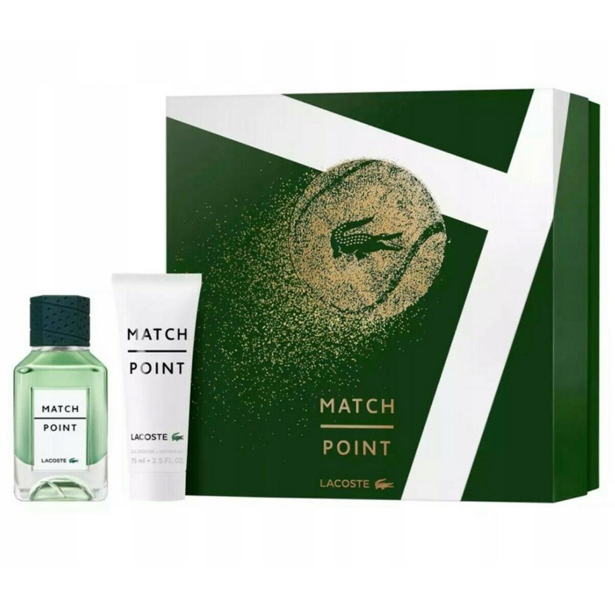 Lacoste Match Point Cologne 2pc Set 2.5oz S/g + 1.6OZ Edt Spr