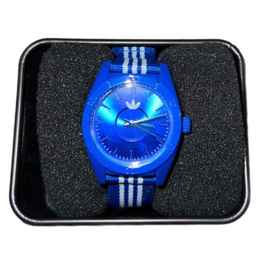 Adidas ADH2790 Santiago Mini Blue Dial Nylon Strap Women`s Watch - Dial: Blue, Band: Blue, Bezel: Blue