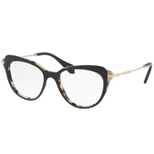 Miu Miu Women Eyeglasses MU01QV ROK1O1 52 Black/gold Frame Demo Customisable