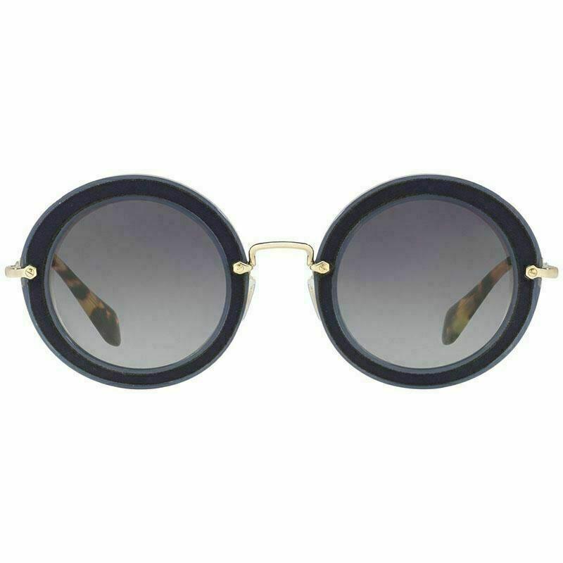 Miu Miu Women`s Sunglasses Round Style Blue W/grey Gradient MU08RS VIG5D1 49
