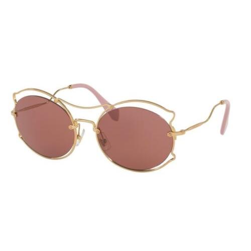 Miu Miu Sunglasses MU50SS 7OE0A0 57MM Antique Gold / Dark Violet Sunglasses