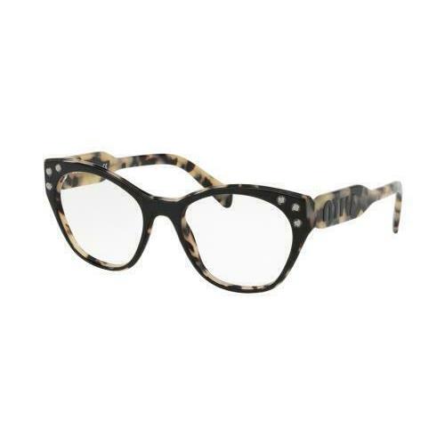 Miu Miu Eyeglass Frames MU 02RV Rok 1O1 Black Havana For Women Size 52