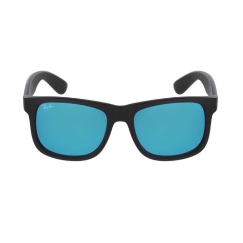 Ray-ban Justin Color Mix Blue Mirror Lenses Sunglasses RB4165-622/55-51 - Frame: Black, Lens: Blue