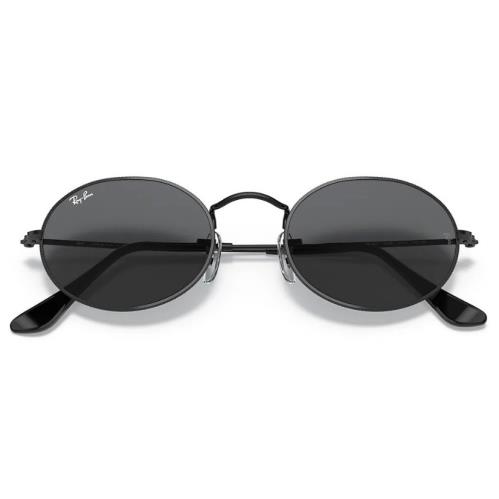 Ray-ban Oval Dark Gray Lenses Black Frame Unisex Sunglasses RB3547-002/B1-54 - Frame: Black, Lens: Gray