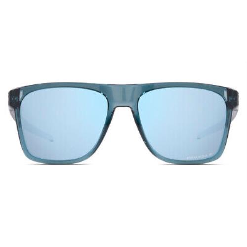 Oakley Leffingwell OO9100 Sunglasses Rectangle 57mm - Frame: Crystal Black / Prizm Deep Water Polarized, Lens: