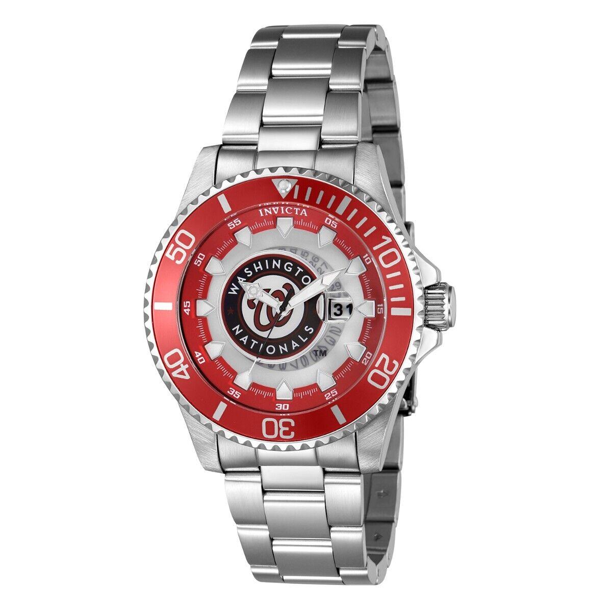 Invicta Mlb Washington Nationals Men`s Watch - 47mm Steel ZG-43483