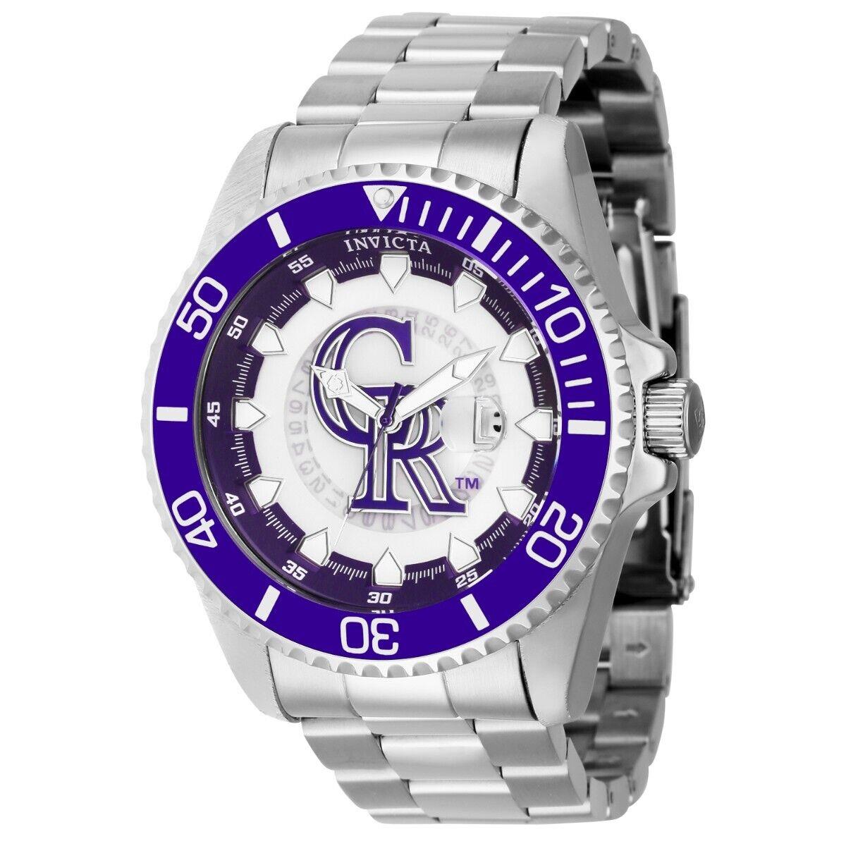 Invicta Mlb Colorado Rockies Men`s Watch - 47mm Steel ZG-43462