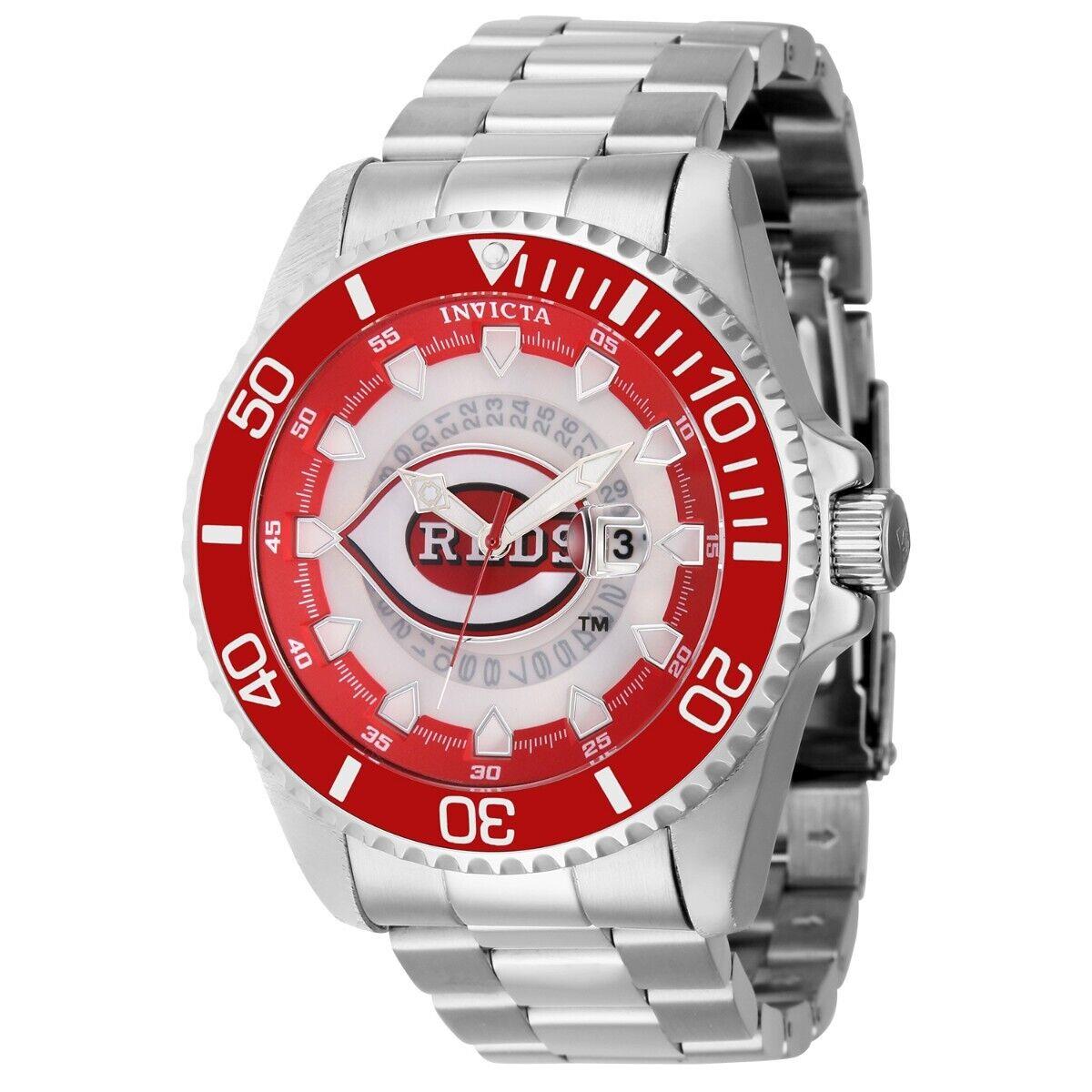 Invicta Mlb Cincinnati Reds Men`s Watch - 47mm Steel ZG-43460