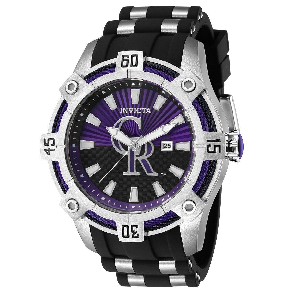 Invicta Mlb Colorado Rockies Men`s Watch - 52mm Steel Black ZG-43267