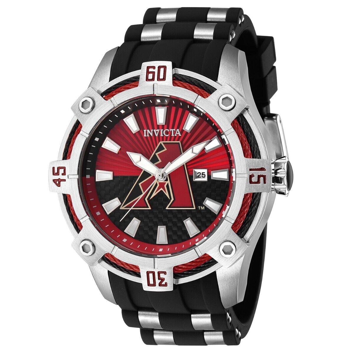 Invicta Mlb Arizona Diamondbacks Men`s Watch - 52mm Steel Black ZG-43259