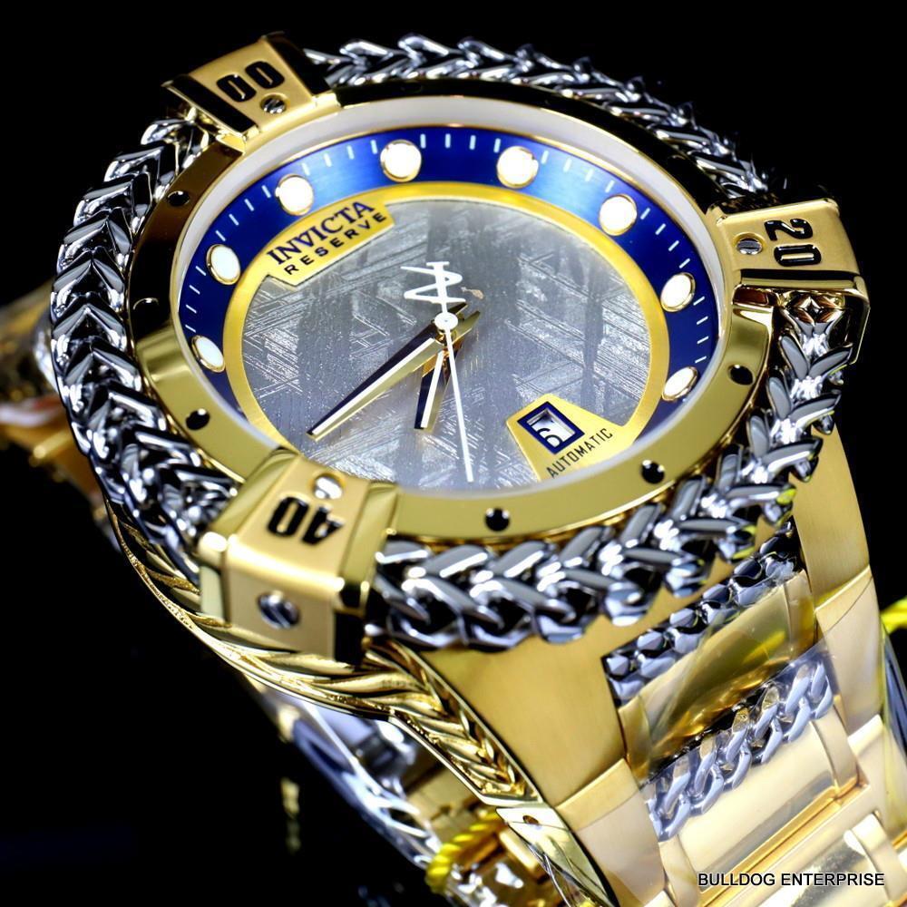 Invicta Reserve Hercules Meteorite Automatic 56mm Gold Plated Steel Watch