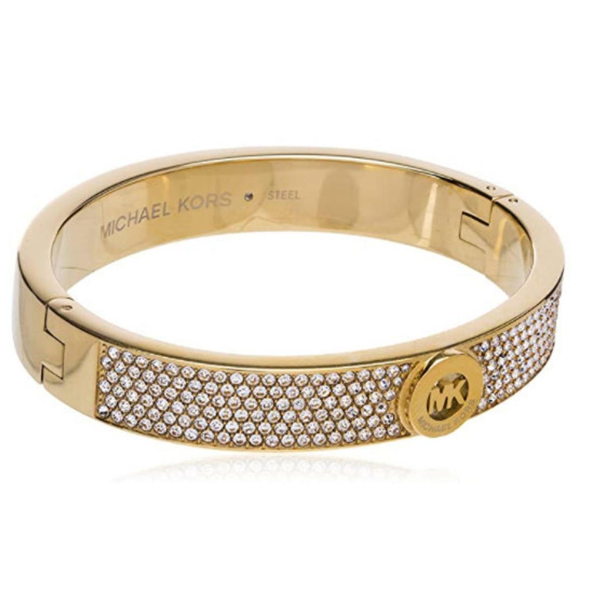 Michael Kors Gold Pave Crystal Fulton Hinge Bangle Bracelet MKJ3998710