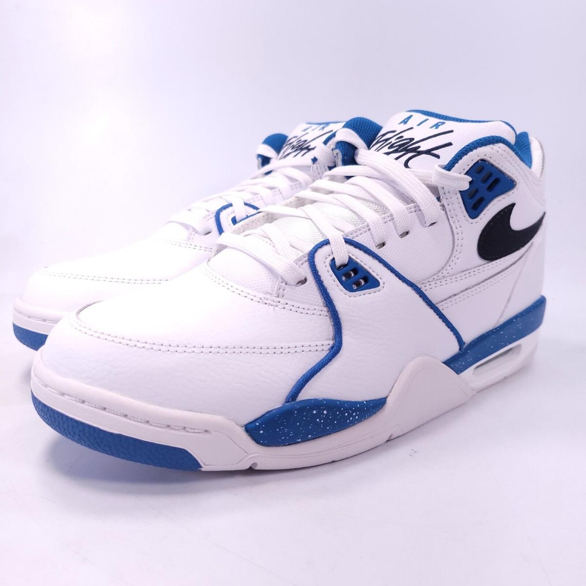 Nike Air Flight 89 Athletic Basketball Shoe Mens Size 9 306252-116 White Blue - White