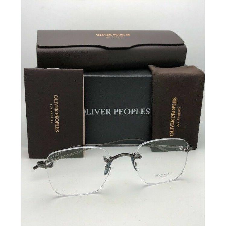 Oliver Peoples Eyeglasses Finne OV 1227 5244 49-20 145 Rimless Antique Pewter