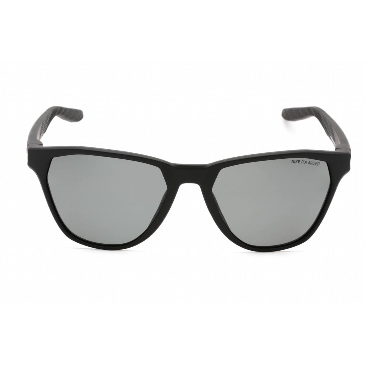 Nike Men`s Sunglasses Matte Black Geometric Nike Maverick Rise P DQ0868 011 - Frame: Matte Black, Lens: Grey Polarized