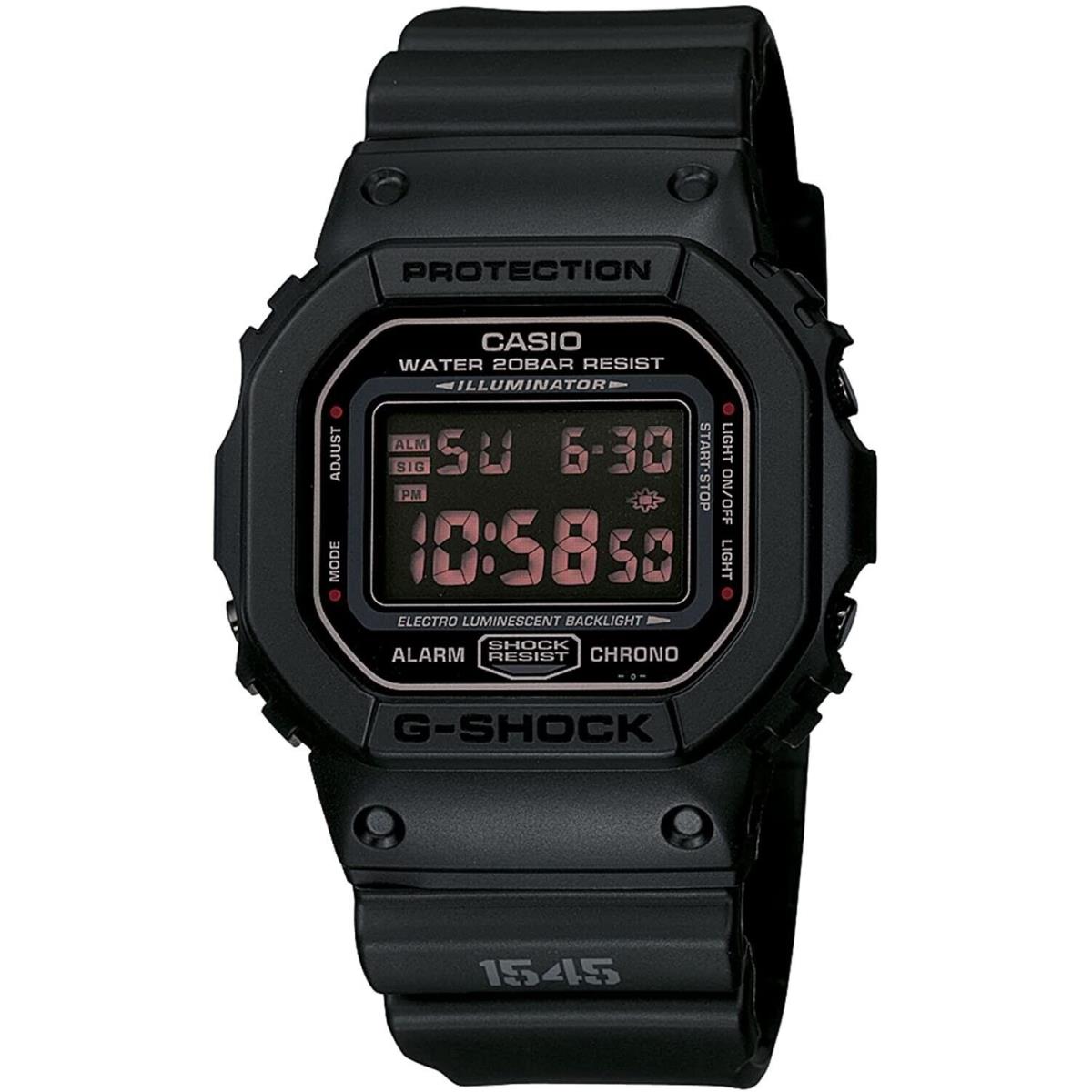 Casio G-shock Men`s DW5600MS-1 G-force Military Concept Black Digital Watch - Black