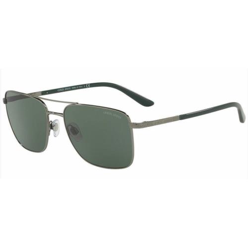 Giorgio Armani Sunglasses AR6065 3010/71 Gunmetal Frames Green Lens 58MM