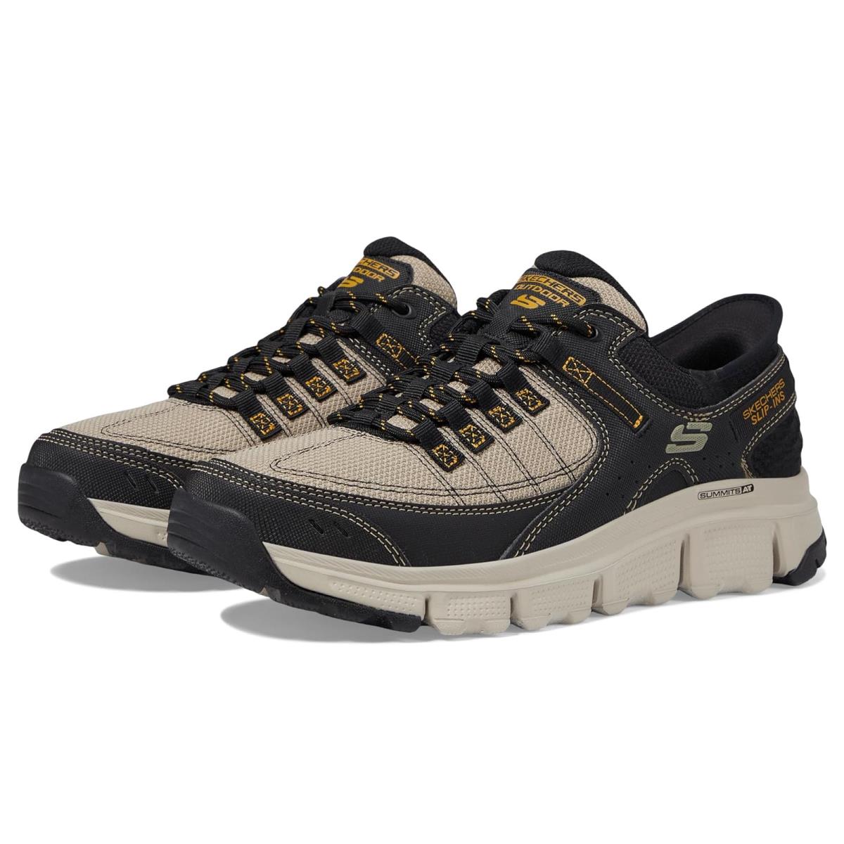 Man`s Sneakers Athletic Shoes Skechers Summits AT Hands Free Slip Taupe/Black