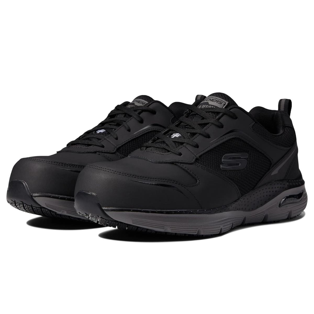 Man`s Sneakers Athletic Shoes Skechers Work Arch Fit SR Comp Toe Black/Charcoal