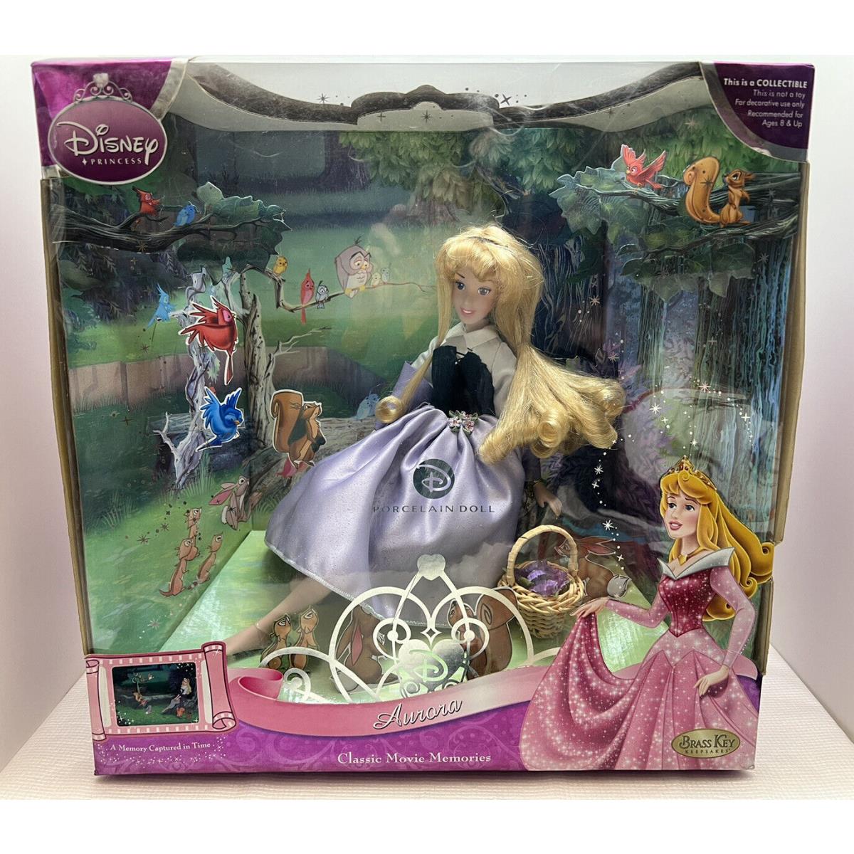 Disney Sleeping Beauty Aurora Classic Movie Memories Porcelain Doll Brass Key