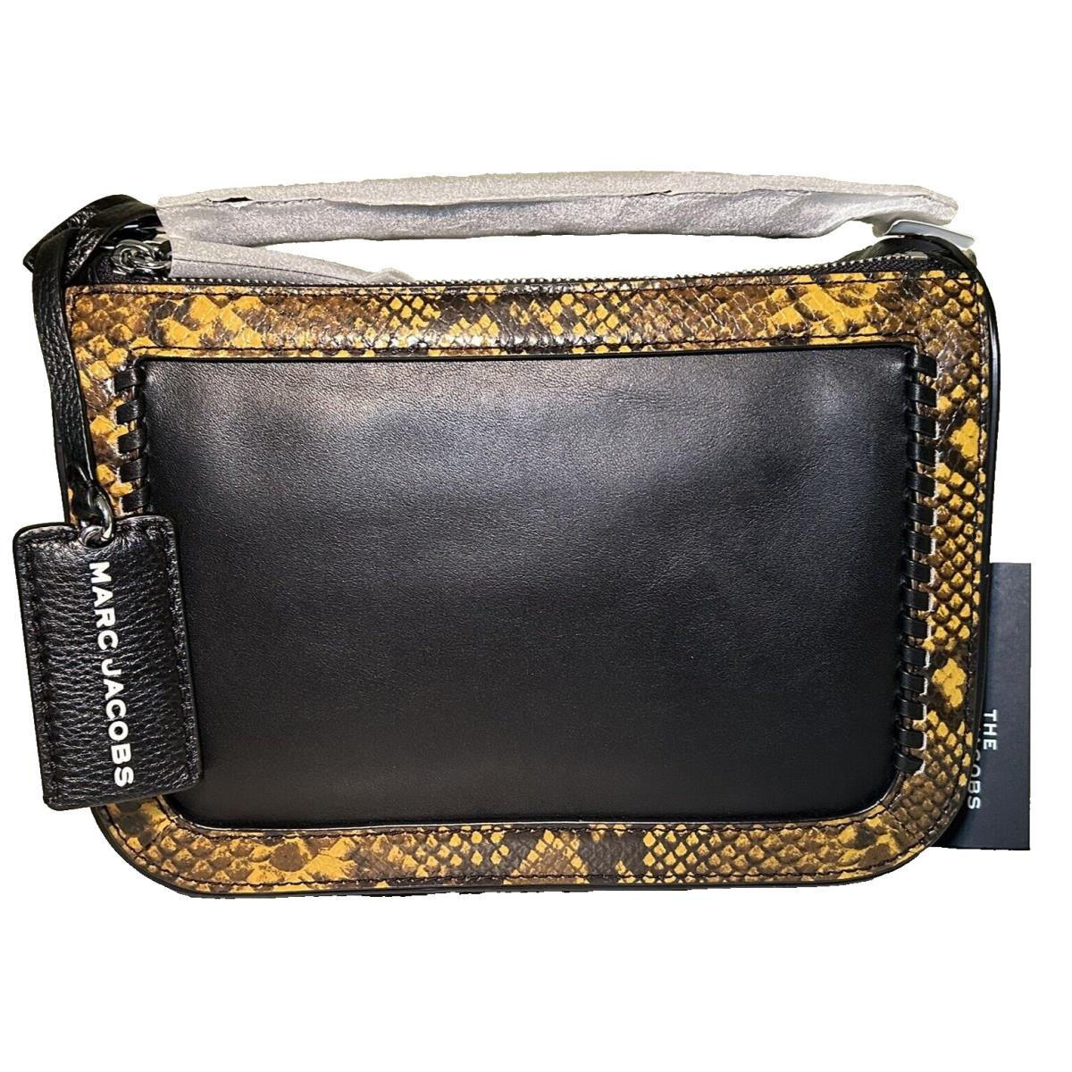Marc Jacobs The Soft Box 23 Snake Embossed Brown/black Leather Handbag Crossbody