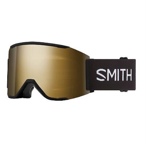 Smith Squad Mag Snow Goggles Black Frame Chromapop Sun Black Gold Mirror Lens - Frame: Black, Lens: ChromaPop Sun Black Gold Mirror