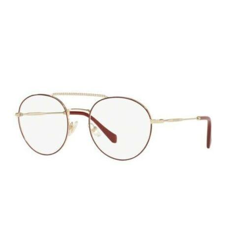 Miu Miu Eyeglass Frames MU51RV R1J1O1 52 Red/gold For Women Optical Frame