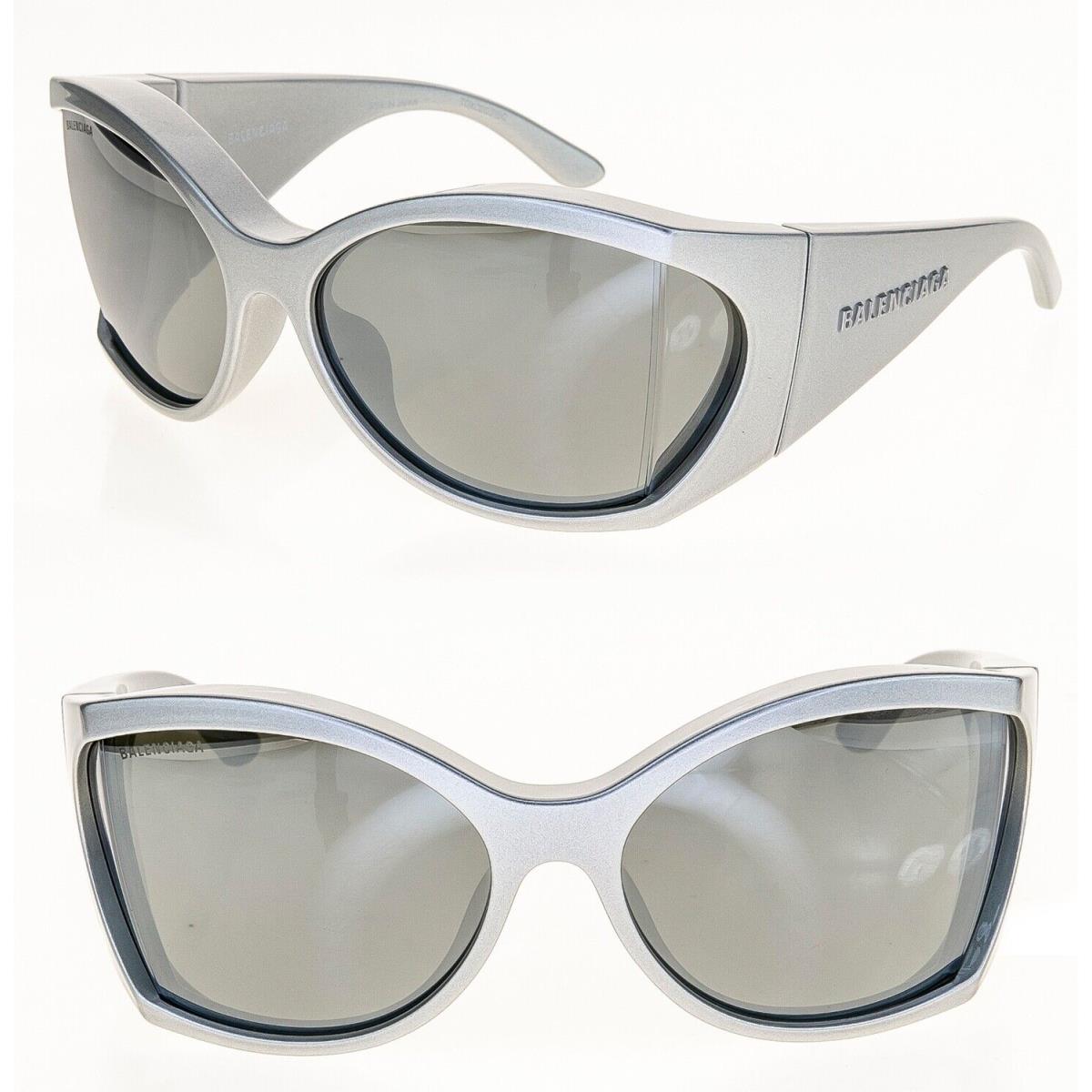 Balenciaga Extreme Oversized Wrap 0154 Silver Bold Unisex Sunglasses BB0154S 003