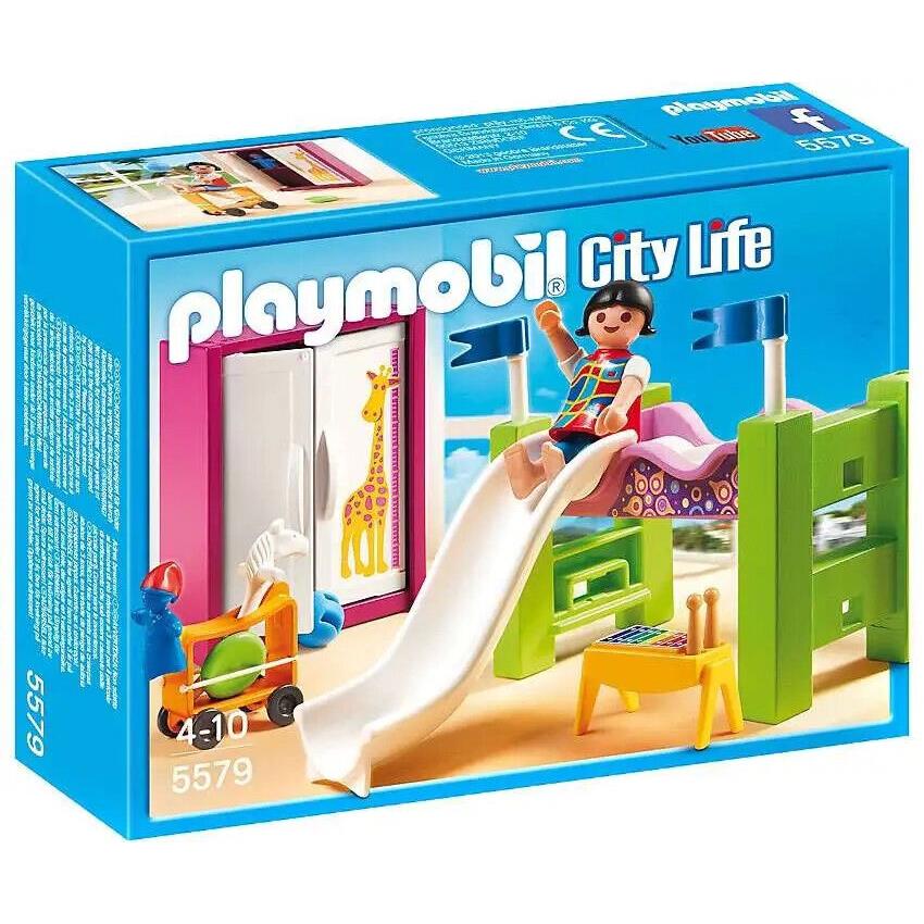 Playmobil 5579 Childrens Bed Room with Loft Bed and Slide Toy Figure