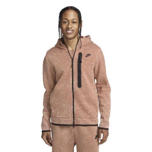 Nike Tech Fleece Washed Full-zip Mineral Clay Mens Multi Asides DM6515-215
