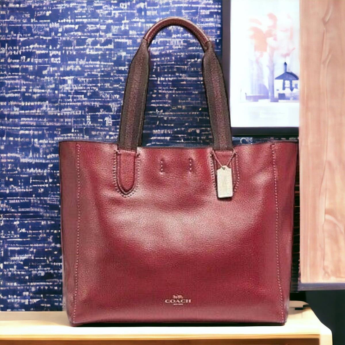 Coach F59818 Large Derby Tote Bag Leather Shopper Cherry Red Gold Tone Hdw Fash Brands