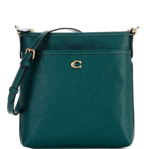 Coach Kitt Crossbody Messenger Crossgrain Leather Dark Pine CC526 Green