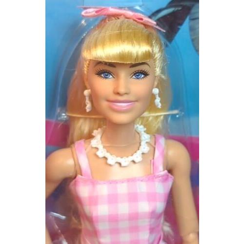 Barbie The Movie Perfect Day Pink Gingham Dress Doll Ponytail Margot Robbie