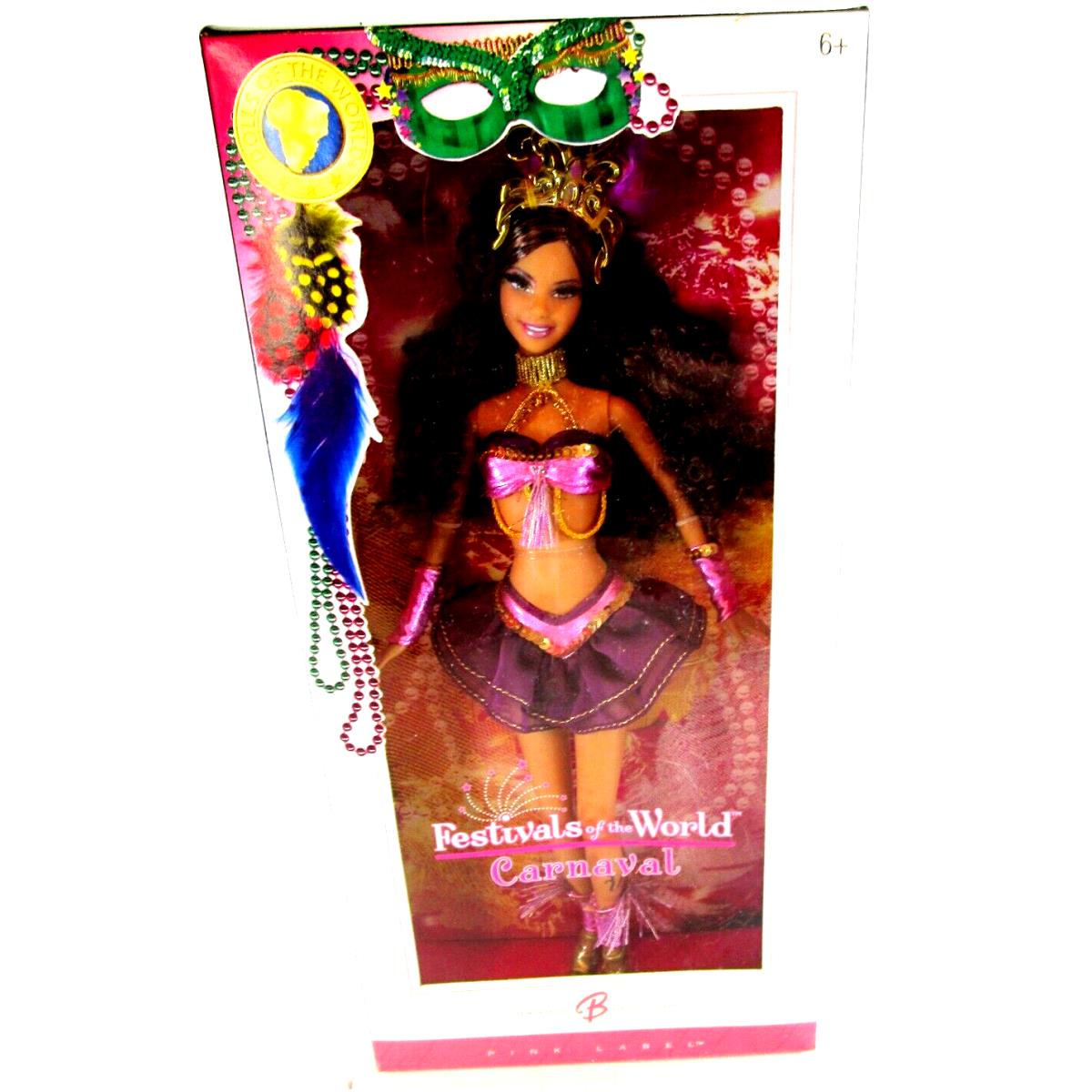 Mattel Festivals of The World Carnaval Barbie Doll 2005 Pink Label J0927