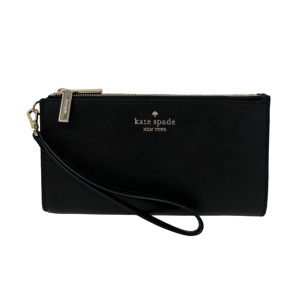 Kate Spade Madison Double Zip Saffiano Leather Wristlet Black KC588