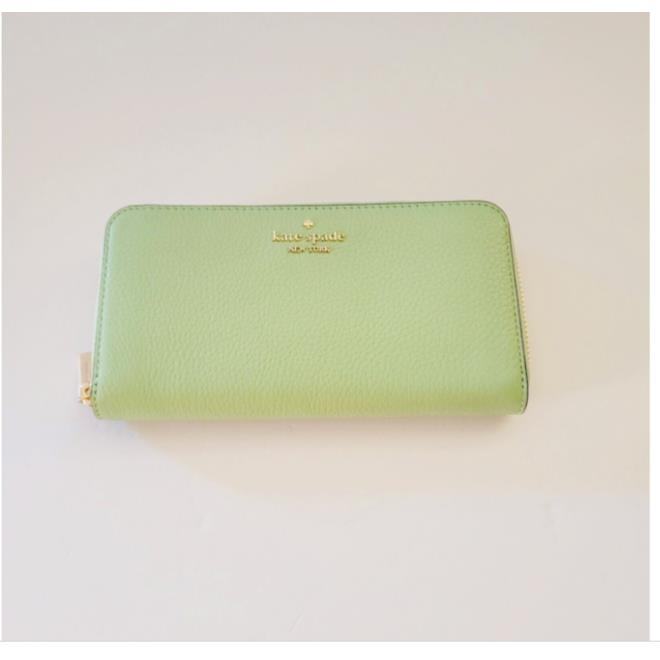 Kate Spade Leila Large Continental Wallet Pebble Leather Beach Glass Green