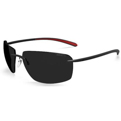 Silhouette Sunglasses Biscayne Bay 64/14/130 Black Red Polarized 8727/75-9040